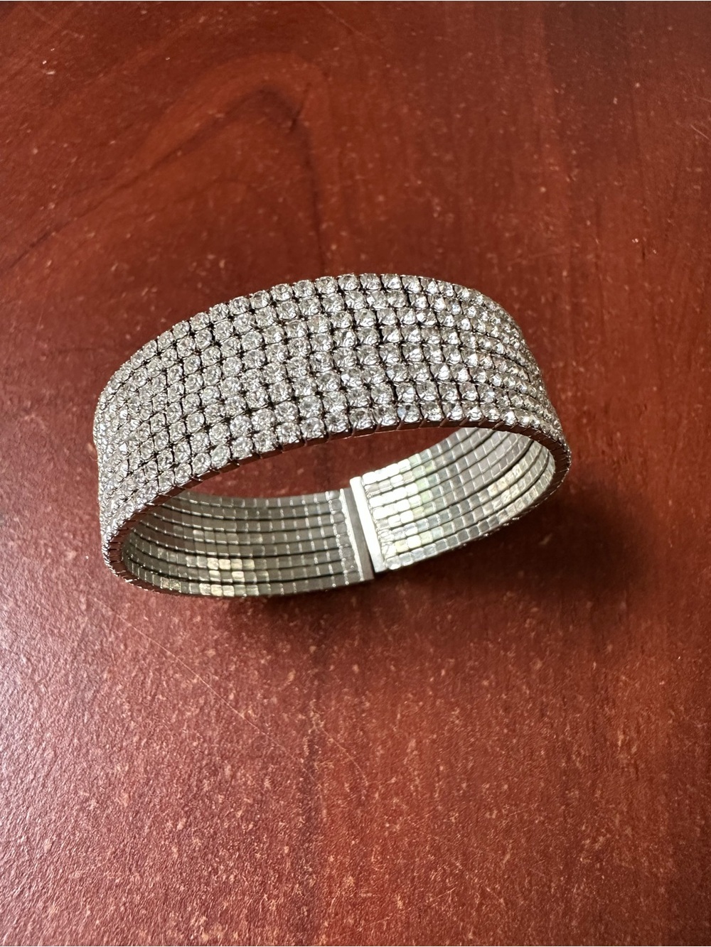 Sparkling Silver Rhinestone Stretch Bracelet